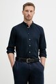Sisley koszula lniana regular granatowy 51FCSQ03J