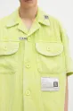 Maison MIHARA YASUHIRO koszula bawełniana Amateur Sewn S/S Shirts zielony A14SH084