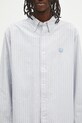 Бавовняна сорочка Human Made Striped Bd Shirt блакитний HM29SH011