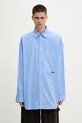 032C cotton shirt 'Please, Steam' relaxed blue S25.URW.1309.300