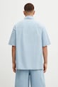 Odzież Maison Kitsuné koszula bawełniana Relaxed Short Sleeve OM00424WC5006 niebieski