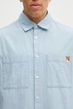 Maison Kitsuné koszula bawełniana Relaxed Short Sleeve niebieski OM00424WC5006