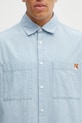 Maison Kitsuné koszula bawełniana Relaxed Short Sleeve niebieski OM00424WC5006
