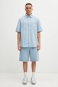 Maison Kitsuné koszula bawełniana Relaxed Short Sleeve OM00424WC5006 niebieski