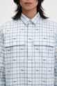 Maison Kitsuné koszula bawełniana Double Pocket Skate niebieski OM00425WW0118