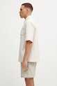 Maison Kitsuné koszula bawełniana Short Sleeve OM00429WC5045 beżowy SS25