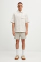 Maison Kitsuné koszula bawełniana Short Sleeve OM00429WC5045 beżowy