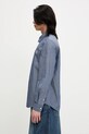 Maison Kitsuné cămașă din bumbac Fox Head Casual OM00432WC5043 albastru SS25