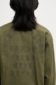 NEIGHBORHOOD cămașă din amestec de in EMBROIDERY 251AQNH.SHM03 verde