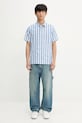 Samsoe Samsoe cotton shirt SAAVAN M25200042 blue
