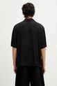 Aries shirt Ancient Column Satin Viscose Hawaiian Shirt AR4080003 black