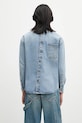 Rifľová košeľa Fiorucci Open Back Embroidered Denim W02SMDSI390DN01DN01 modrá