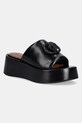 Кожаные шлепанцы Kurt Geiger London Chelsea Flatform Mule Dr платформа чёрный 3940900109.BLACK