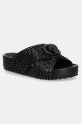 Kurt Geiger London klapki Chelsea Cross Strap Dr tekstylny czarny 3973109609.BLACK