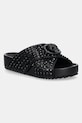Kurt Geiger London klapki Chelsea Cross Strap Dr tekstylny czarny 3973109609.BLACK
