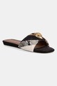 Kurt Geiger London klapki skórzane Kensington Flat Sandal skóra zamszowa czarny 8496139189.BROWN