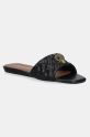 Кожаные шлепанцы Kurt Geiger London Kensington Flat Sandal венский чёрный 8496109109.BLACK