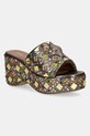 Pantofle Kurt Geiger London Kensington Wedge Mule klín zlatá 8650966609.GOLD