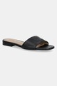 Kožené šľapky Lauren Ralph Lauren Everley Sld usňová koža čierna 802959142001.001