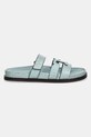 Δερμάτινες παντόφλες Tory Burch Ines Sport Slide 162580.400 τιρκουάζ SS25