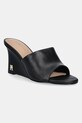 Чехли Tommy Hilfiger LEATHER WEDGE MULE гладка кожа черен FW0FW08418