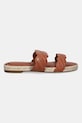 Kožené šľapky Tommy Hilfiger LEATHER ROPE ESPADRILLE MULE FW0FW08503 hnedá SS25