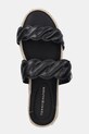 Kožené šľapky Tommy Hilfiger LEATHER ROPE ESPADRILLE MULE čierna FW0FW08503