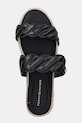 Tommy Hilfiger bőr papucs LEATHER ROPE ESPADRILLE MULE fekete FW0FW08503