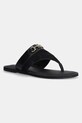Tommy Hilfiger slapi de piele MIXED LEATHER HORSEBIT THONG piele negru FW0FW08506