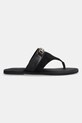 Tommy Hilfiger slapi de piele MIXED LEATHER HORSEBIT THONG FW0FW08506 negru SS25