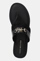Încălțăminte Tommy Hilfiger slapi de piele MIXED LEATHER HORSEBIT THONG FW0FW08506 negru