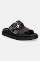 Tommy Hilfiger klapki skórzane LEATHER SPORTY MULE płaski czarny FW0FW08512