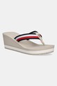 Σαγιονάρες Tommy Hilfiger TH CORPORATE WEDGE BEACH SANDAL πλατφόρμα μπεζ FW0FW08520