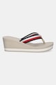 Σαγιονάρες Tommy Hilfiger TH CORPORATE WEDGE BEACH SANDAL FW0FW08520 μπεζ SS25