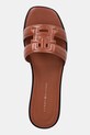 Tommy Hilfiger klapki skórzane TH LOGO STRAP MULE brązowy FW0FW08671