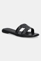 Кожаные шлепанцы Tommy Hilfiger TH LOGO STRAP MULE венский чёрный FW0FW08671