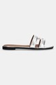 Шкіряні шльопанці Tommy Hilfiger TH LOGO STRAP METALLIC MULE FW0FW08676 срібний SS25