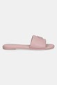 Δερμάτινες παντόφλες Tommy Hilfiger TH LOGO HARDWARE LEATHER MULE FW0FW08806 ροζ SS25