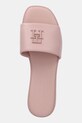 Δερμάτινες παντόφλες Tommy Hilfiger TH LOGO HARDWARE LEATHER MULE ροζ FW0FW08806