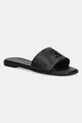 Kožené pantofle Tommy Hilfiger TH LOGO HARDWARE LEATHER MULE přírodní kůže černá FW0FW08806