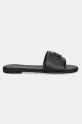 Tommy Hilfiger klapki skórzane TH LOGO HARDWARE LEATHER MULE FW0FW08806 czarny SS25