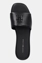 Kožené pantofle Tommy Hilfiger TH LOGO HARDWARE LEATHER MULE černá FW0FW08806