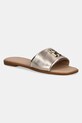 Tommy Hilfiger șlapi de piele TH LOGO HW METALLIC LEATHER MULE piele aur FW0FW08807