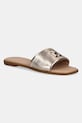 Tommy Hilfiger klapki skórzane TH LOGO HW METALLIC LEATHER MULE płaski złoty FW0FW08807