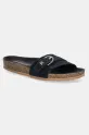 Tommy Hilfiger klapki zamszowe SOFT SUEDE ADJUSTABLE MULE płaski granatowy FW0FW08809