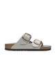 Birkenstock infradito in pelle Arizona Big Buckle pelle fiore grigio 1029391