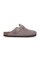 Birkenstock papuci din piele Boston Braided piele întoarsă violet 1029122