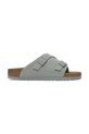 Birkenstock klapki zamszowe Zürich płaski niebieski 1029166
