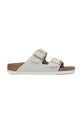 Birkenstock klapki nubukowe Arizona płaski biały 1029405