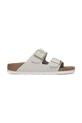 Birkenstock klapki nubukowe Arizona płaski biały 1029475